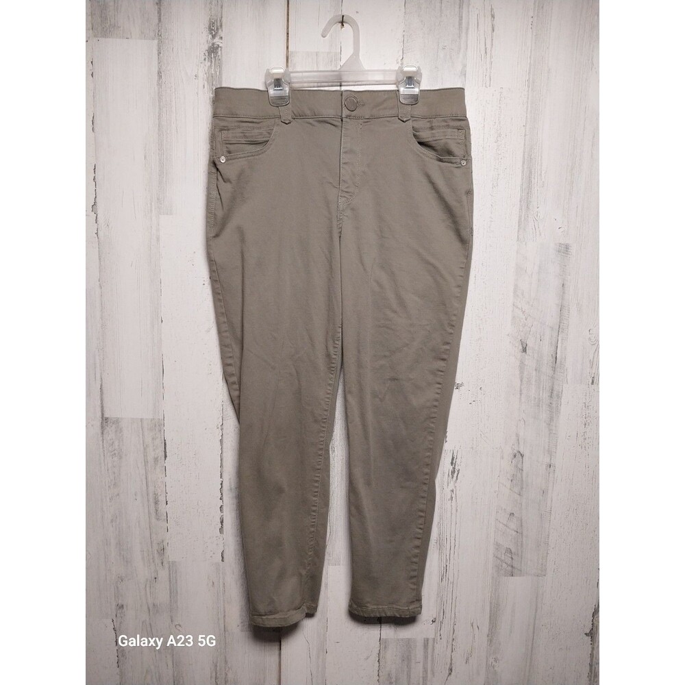 Democracy Pants Womens Size 12 Ab Solution Green Canvas Stretch Pants